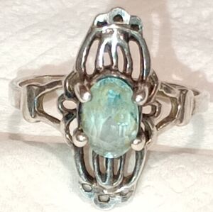 Vintage Art Nouveau/Art Deco Style Sterling Gemstone Ring